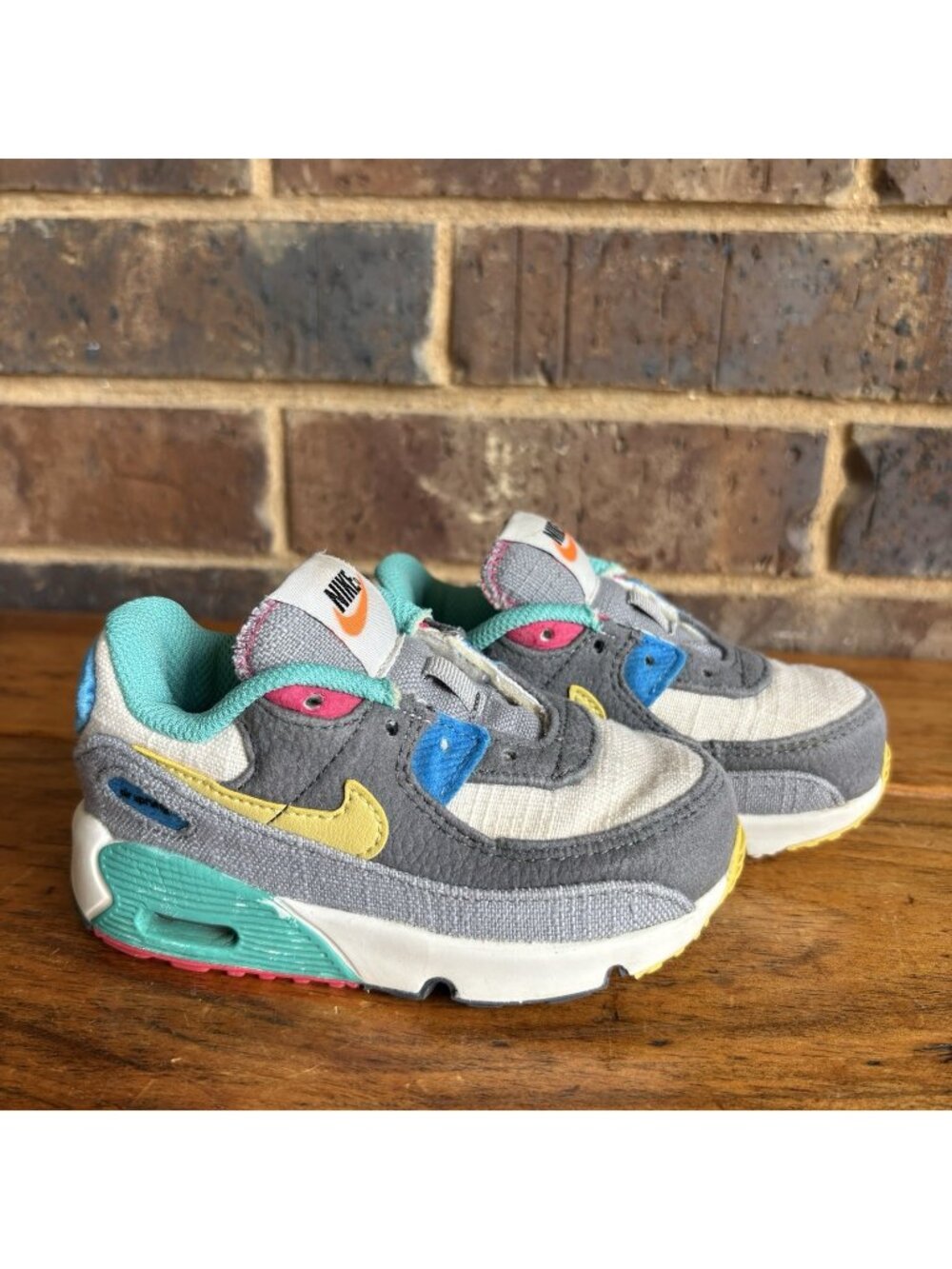 Nike Air Max 90 Air Sprung TD Size 7C Multicolor Shoes Sneakers DQ7762-001
